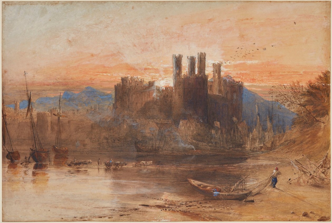Caernarvon Castle, Noord-Wales door Samuel Palmer