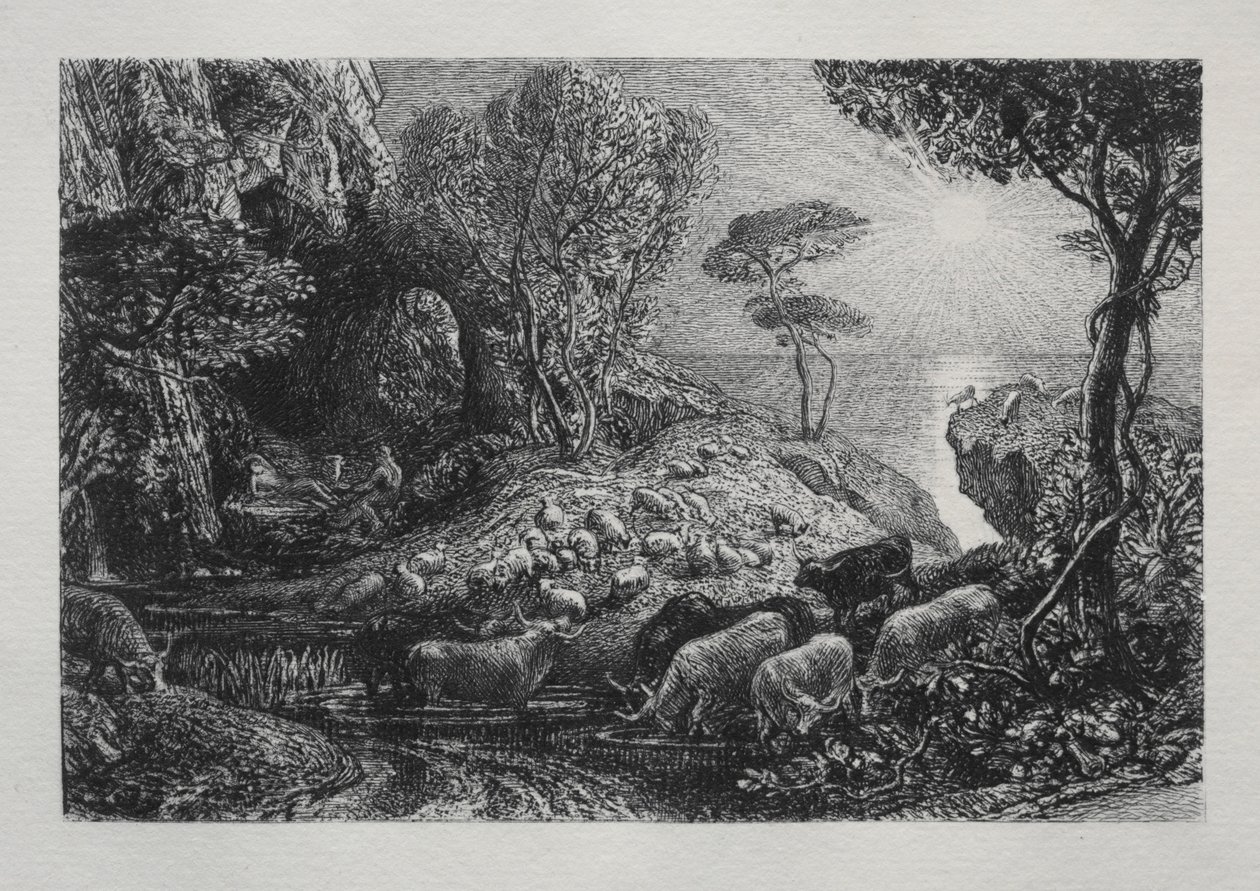 Moeris en Galatea, 1883 door Samuel Palmer
