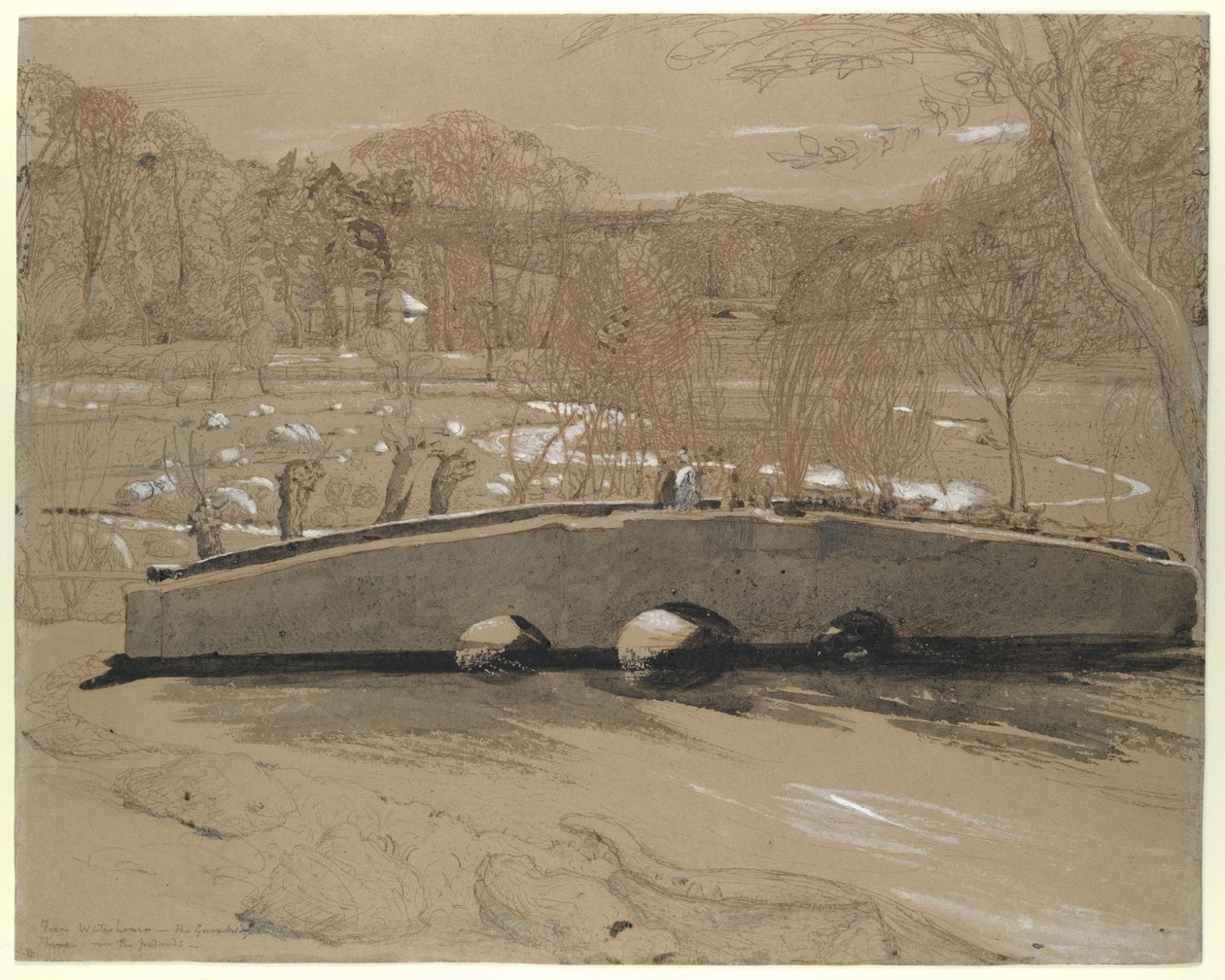 De brug bij Shoreham door Samuel Palmer