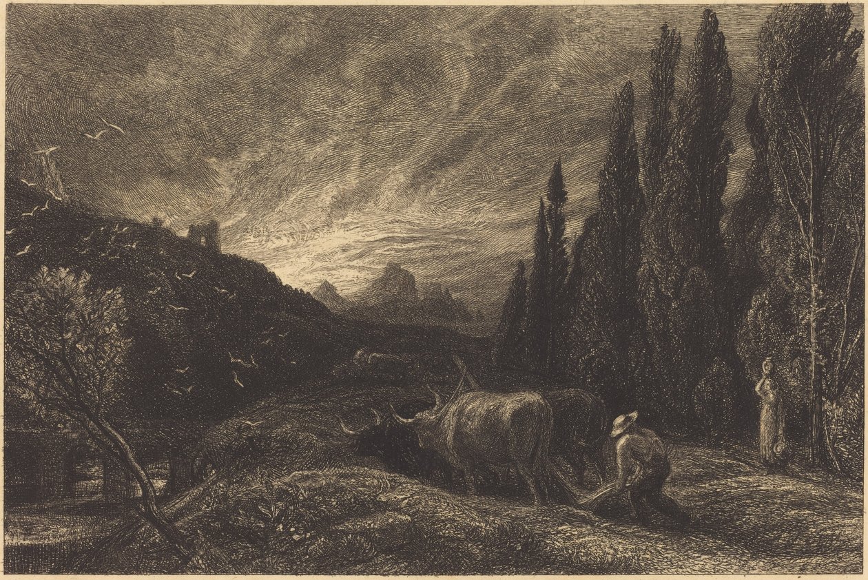 De vroege ploeger door Samuel Palmer
