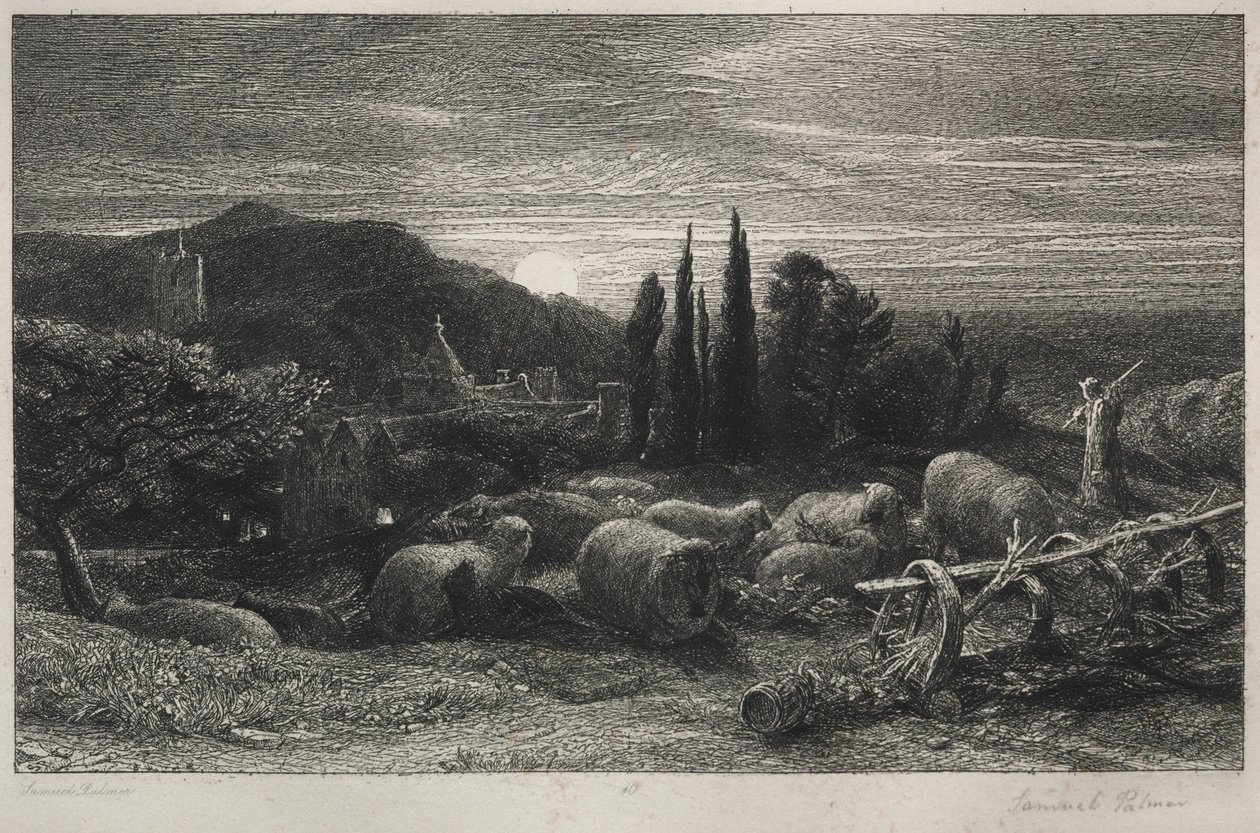 De Opkomende Maan door Samuel Palmer