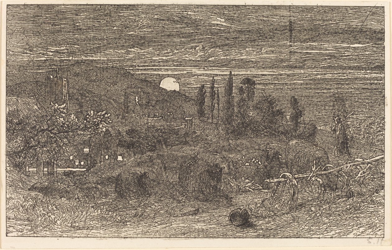 De Opkomende Maan, of Een Engelse Pastorale door Samuel Palmer