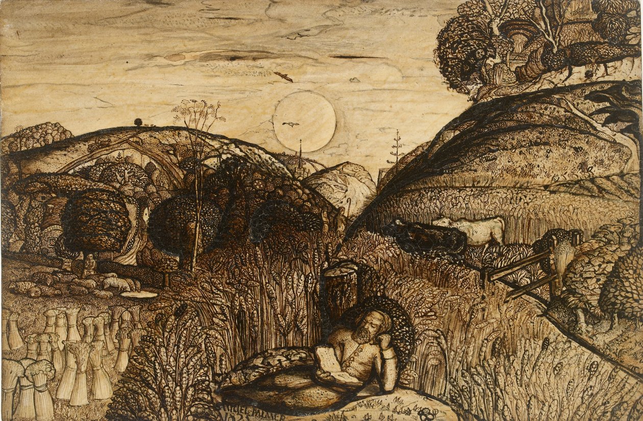 De Vallei Dik met Koren door Samuel Palmer