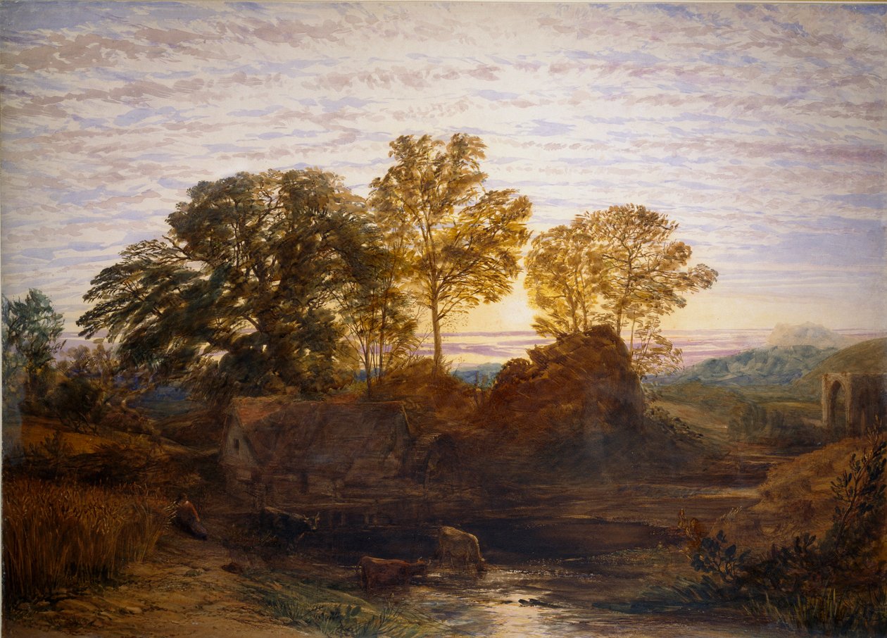 De Watermolen door Samuel Palmer