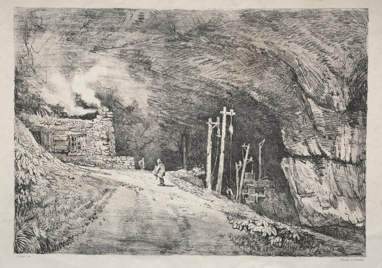 Een Serie Oude Gebouwen en Landelijke Huisjes in het Noorden van Engeland: Peak Cavern door Samuel Prout