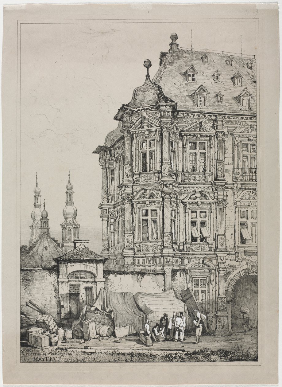 Kasteel van Martinsburg, Mainz, Duitsland, 1833 door Samuel Prout