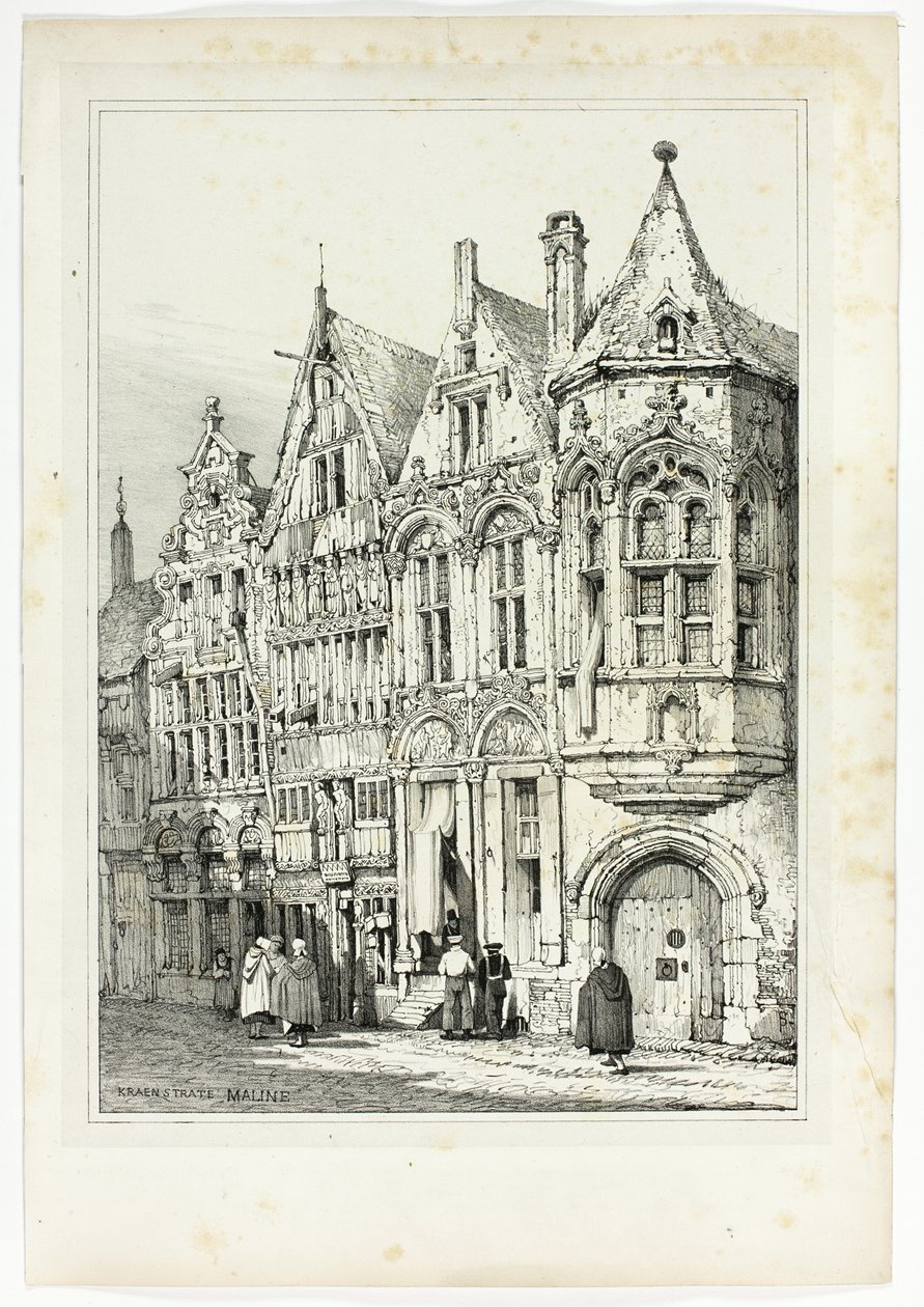 Kraenstraat Mechelen door Samuel Prout