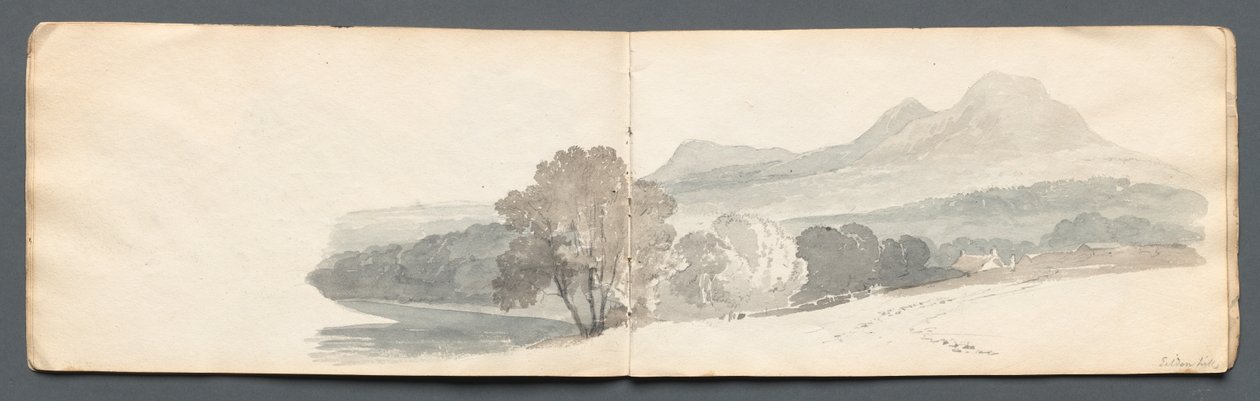 Schetsboek: Eildon Hills, 1814 door Samuel Prout