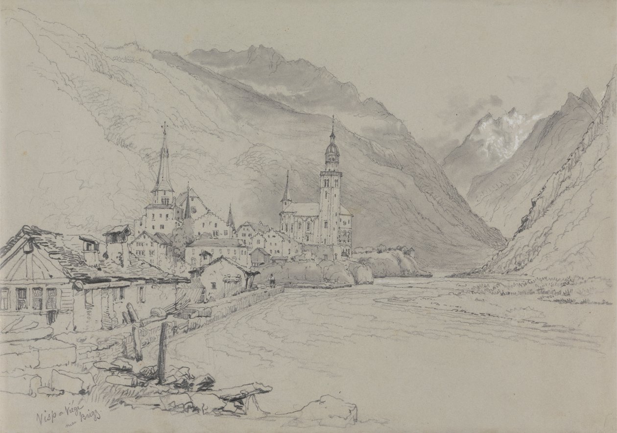 Visp of Viege, nabij Brig door Samuel Prout
