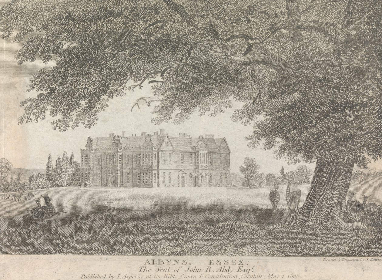 Albyns, Essex, het landgoed van John R. Abdy, Esquire (gepubliceerd door L. Asperne); pagina 7 (deel één) door Samuel Rawle