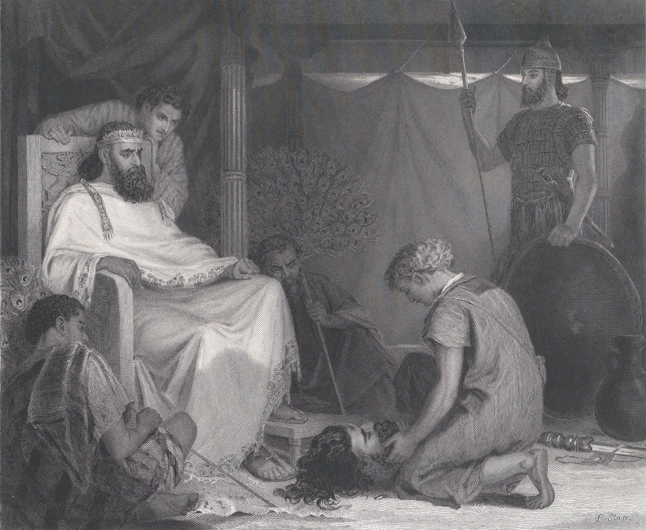 David Voor Saul Gebracht, uit The Art Journal, tegenover p. 100, april 1871 door Samuel S. Smith
