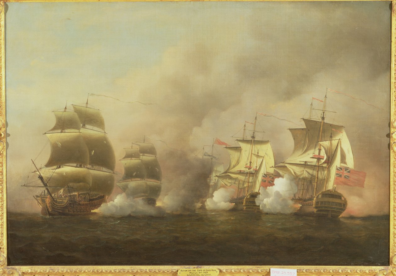 Actie bij de Kaap de Goede Hoop, 9 maart door Samuel Scott