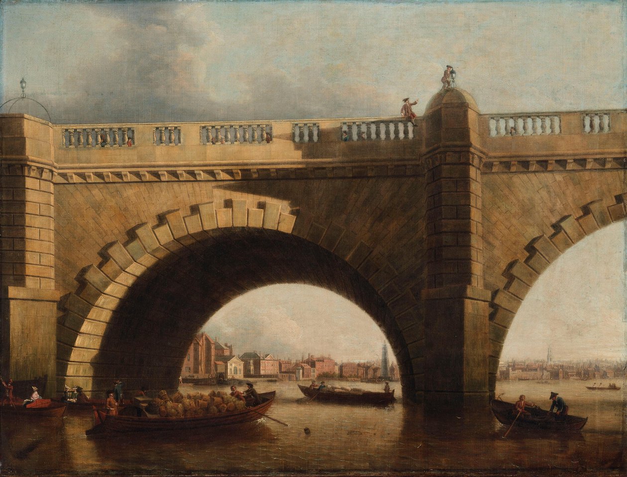 Een boog van de Westminster Bridge, Londen door Samuel Scott