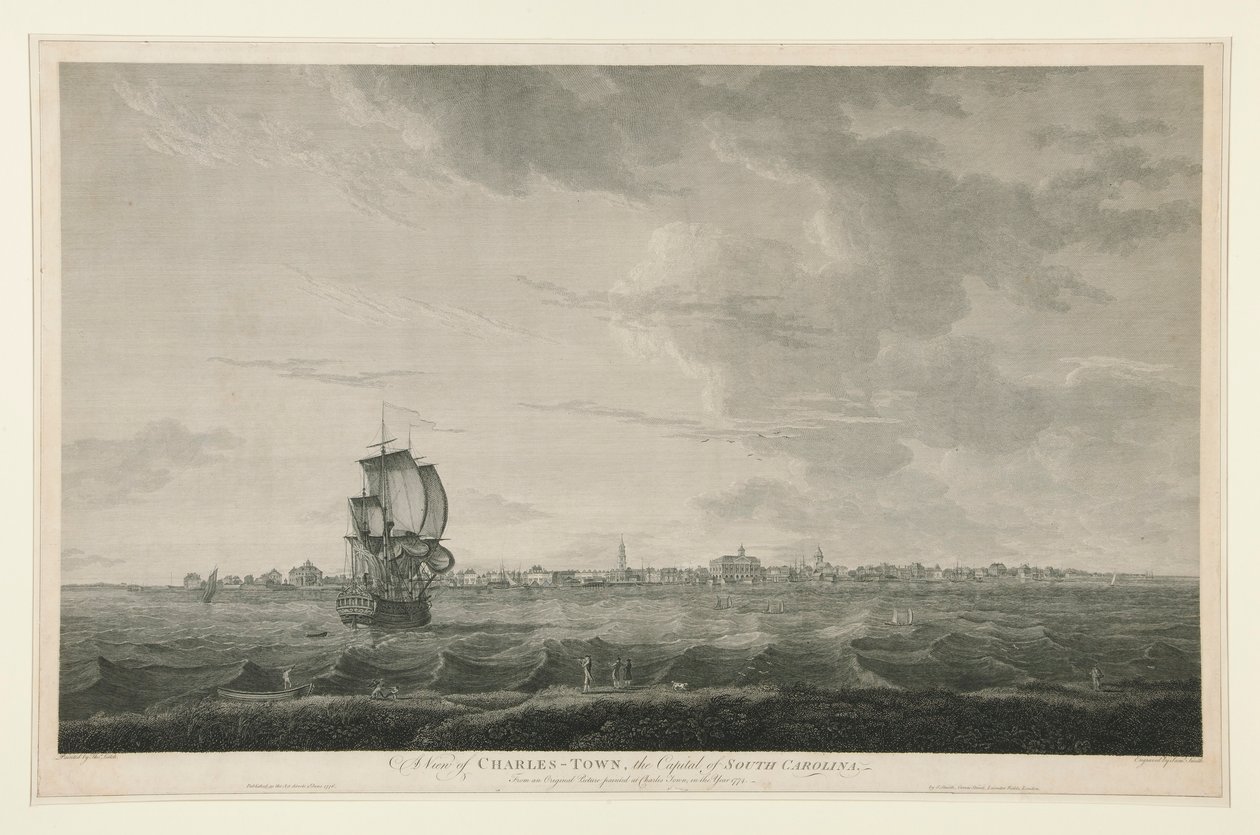 Gezicht op Charles-town, de hoofdstad van South Carolina door Samuel Smith
