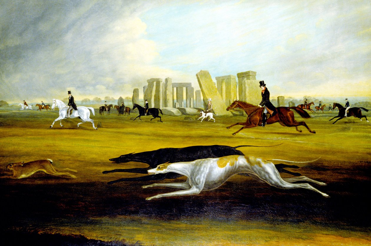 De familie Pinckney aan het jagen bij Stonehenge door Samuel Spode