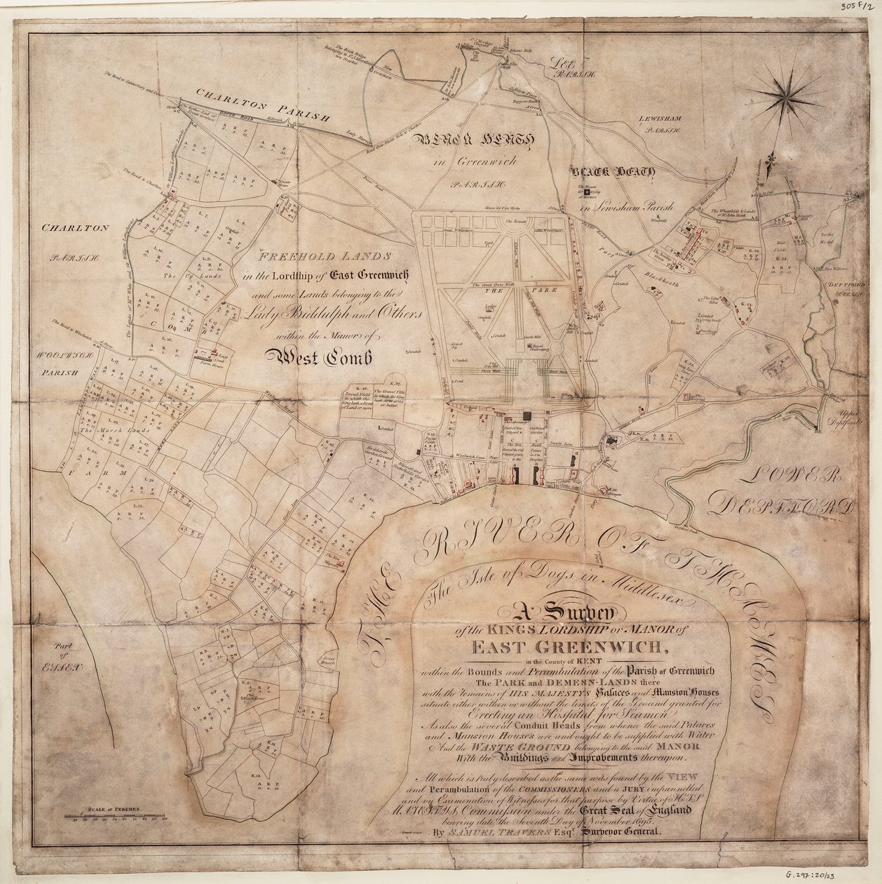 Een onderzoek van het koninklijk landgoed of de heerlijkheid van Oost-Greenwich door Samuel Travers