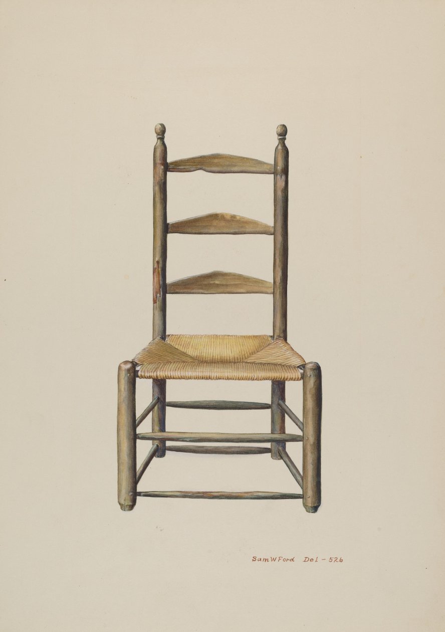 Pennsylvania Ladder Back Stoel door Samuel W. Ford