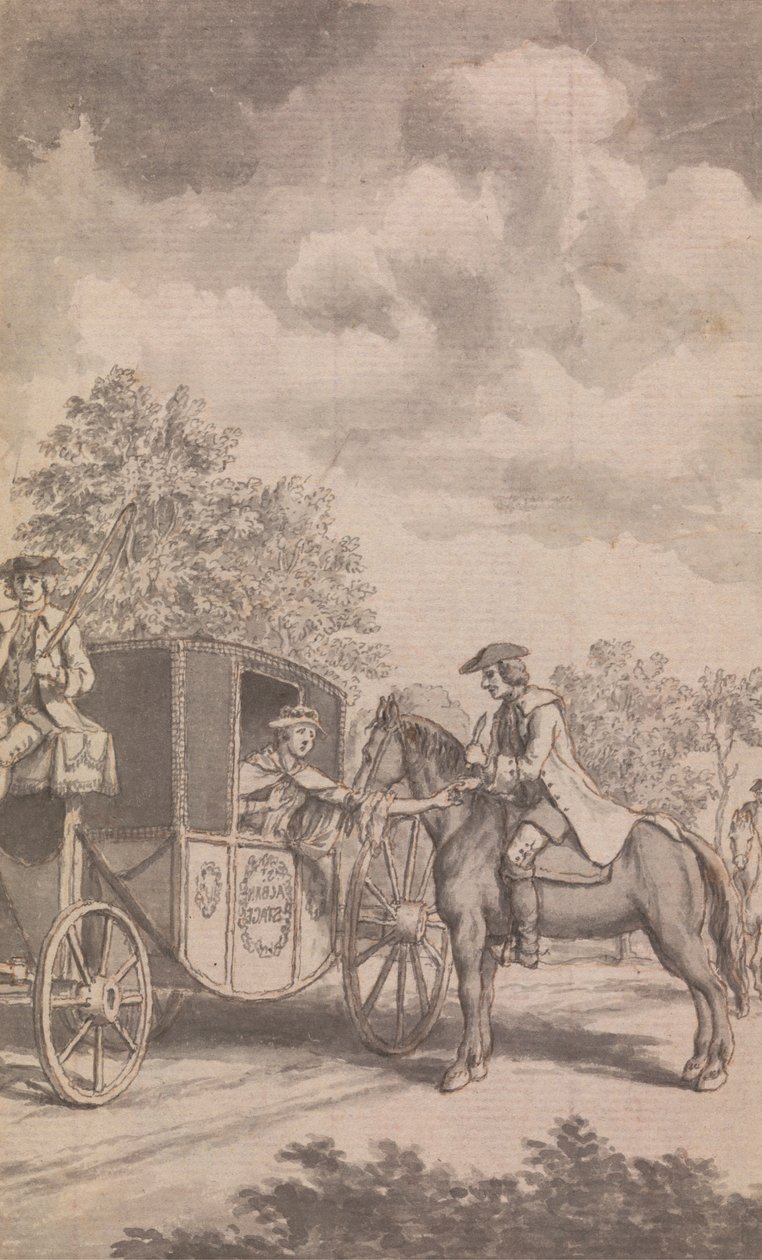 Een Illustratie voor de Newgate Kalender: Raby die een Vrouwensring Moeilijk te Verwijderen Vindt, Haar Vinger Afhakt, Bij Finchley door Samuel Wale