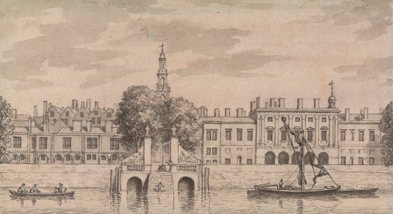 Oude Somerset House door Samuel Wale