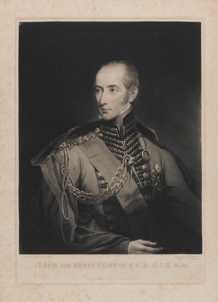 Luitenant-generaal Sir Henry Clinton, gegraveerd door Samuel William Reynolds I (1773-1835) 1 mei 1827 door Samuel William II Reynolds
