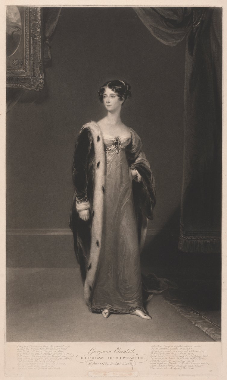 Georgiana Elizabeth Hertogin van Newcastle door Samuel William Reynolds
