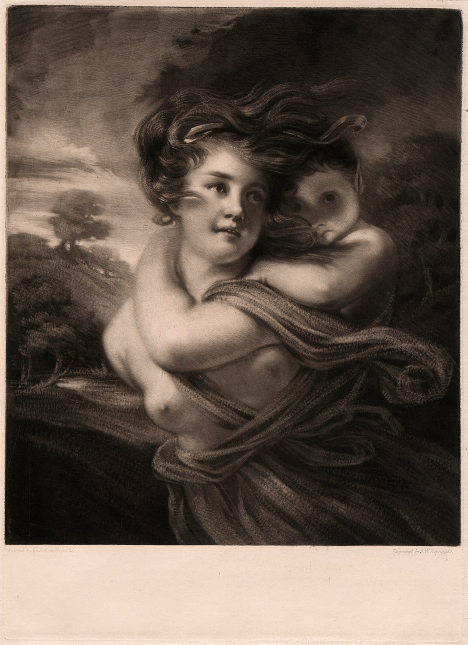 Miss Emma Hart (later Lady Hamilton) als een Bacchante door Samuel William Reynolds