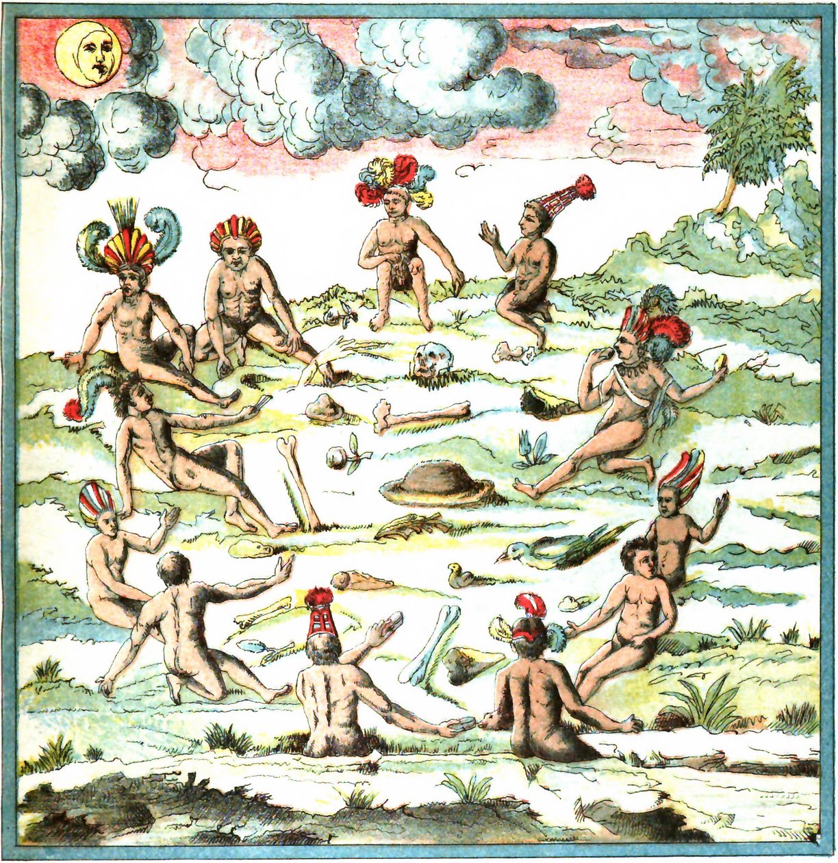 Champlain West-Indië plaat LIX - Verhaal over de Indianen door Samuel de Champlain