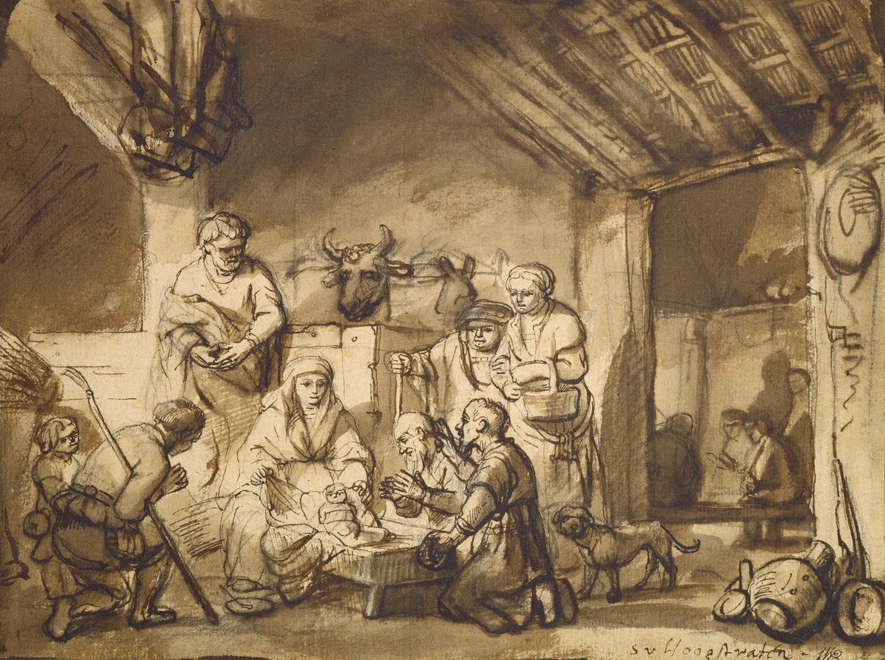 Aanbidding van de Herders, c.1646 door Samuel van Hoogstraten