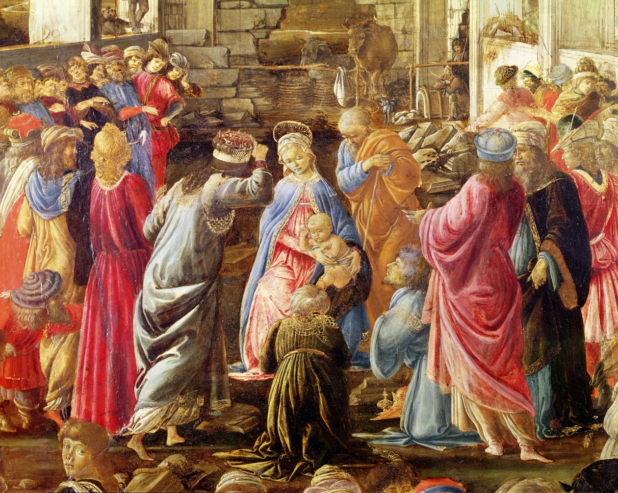De aanbidding van de koningen, c.1470-75 door Sandro Botticelli