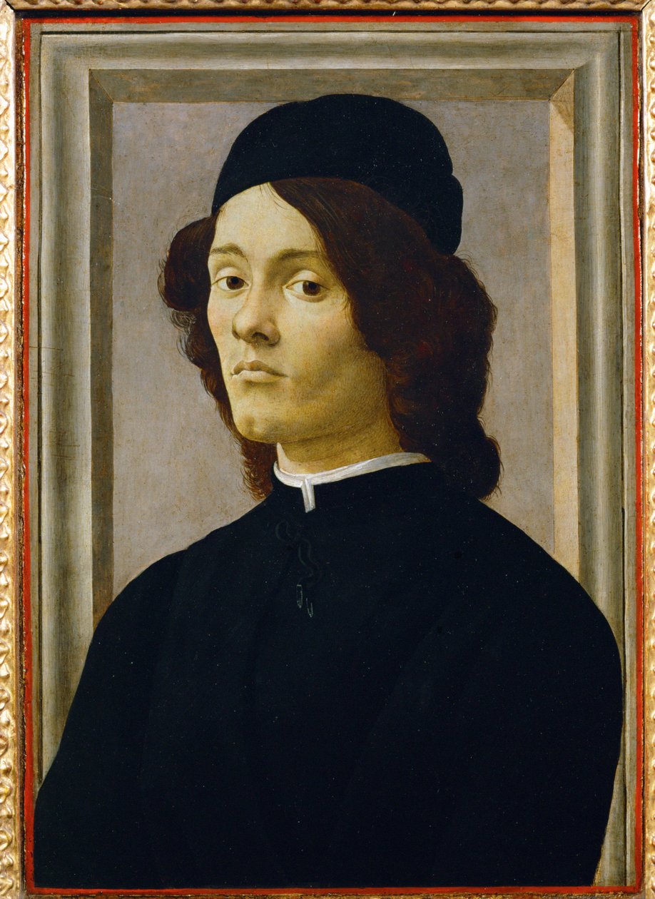 Portret van een jonge man ... door Sandro (1444/5-1510) Botticelli