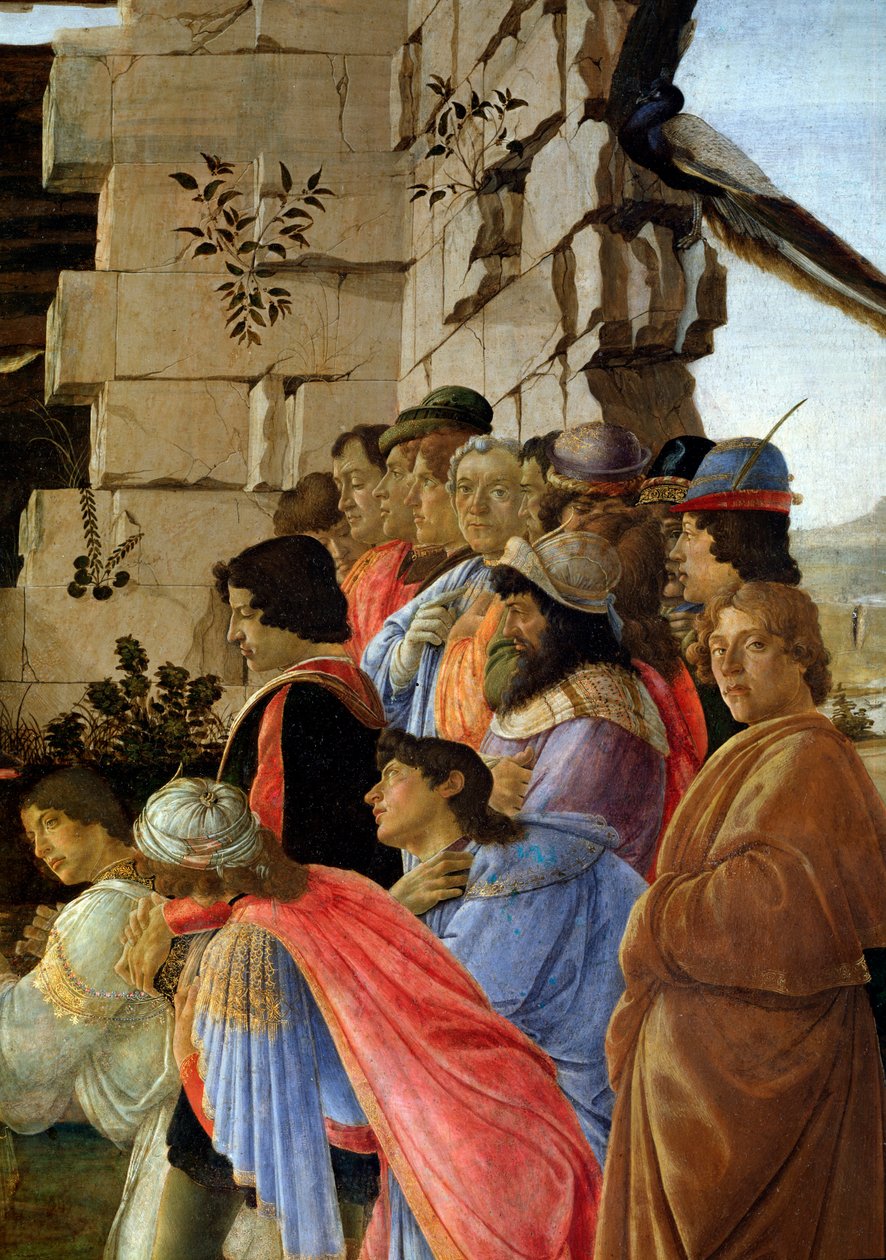 De Aanbidding der Wijzen (detail) door Sandro Botticelli