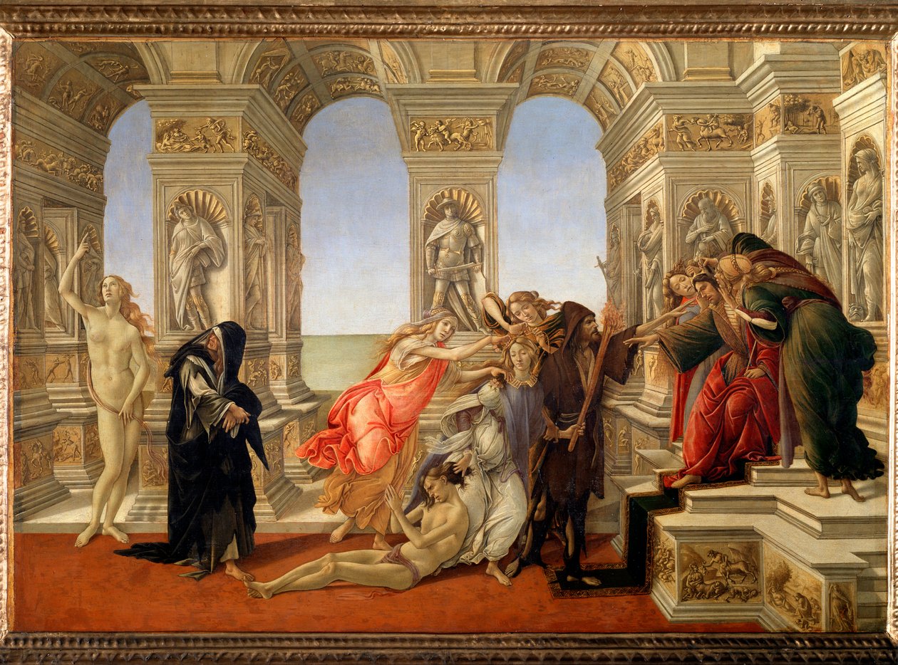 De laster van Apelles door Sandro Botticelli