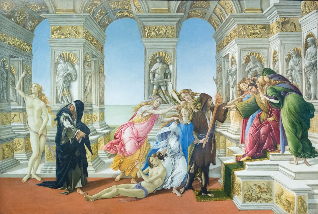 De laster van Apelles door Sandro Botticelli