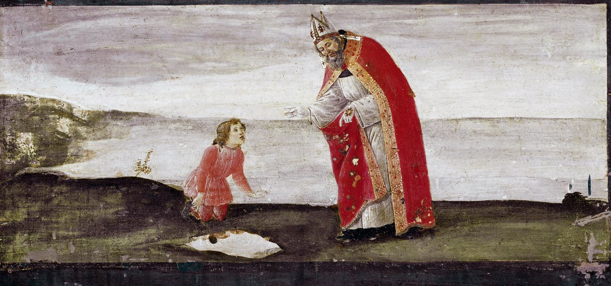 Visioen van Sint Augustinus (detail) door Sandro Botticelli