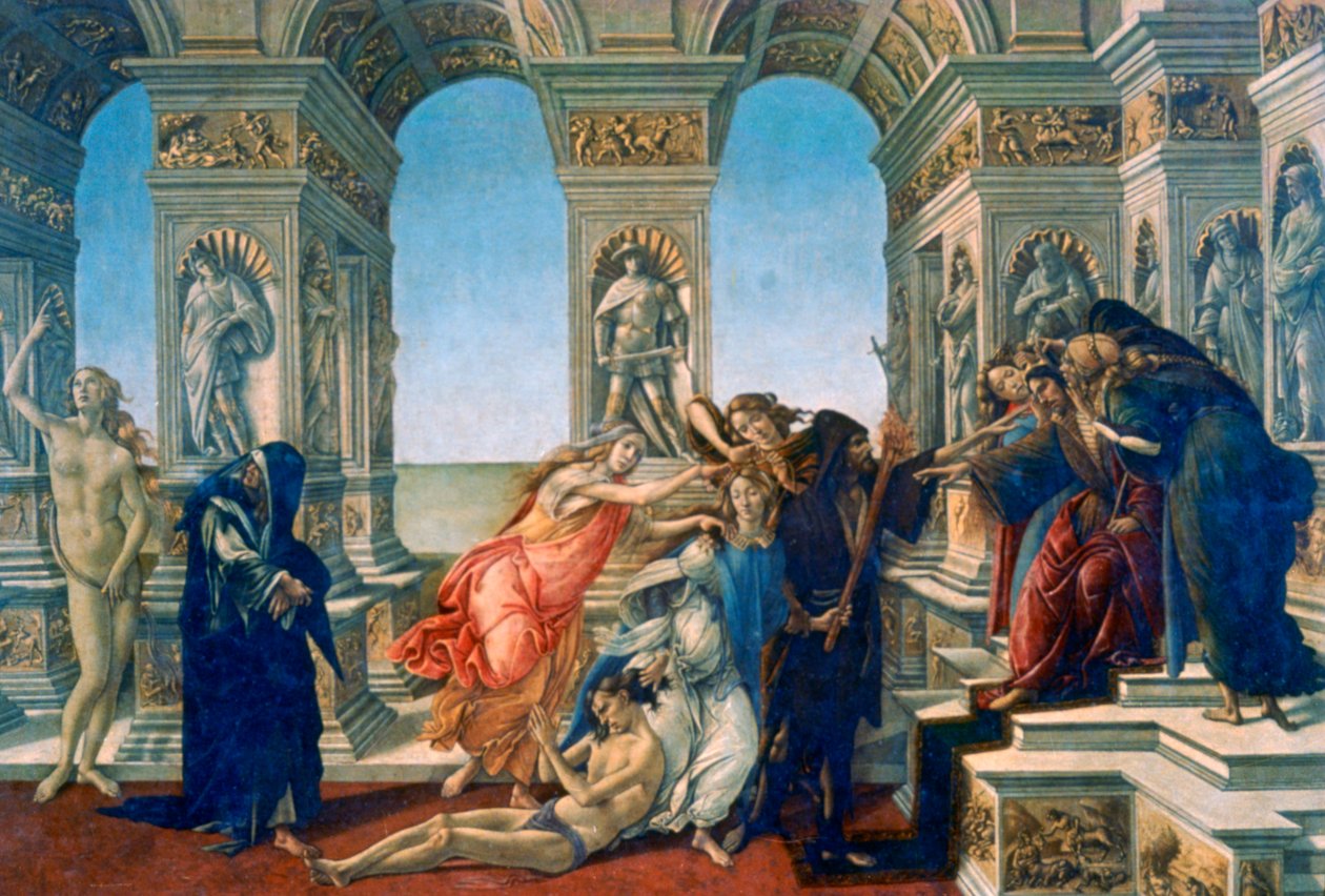 Laster van Apelles, 1497-1498 door Sandro Botticelli