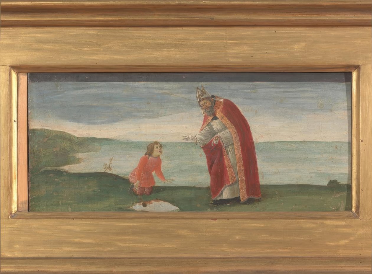 De heilige Augustinus en de jongen aan het strand door Sandro Botticelli