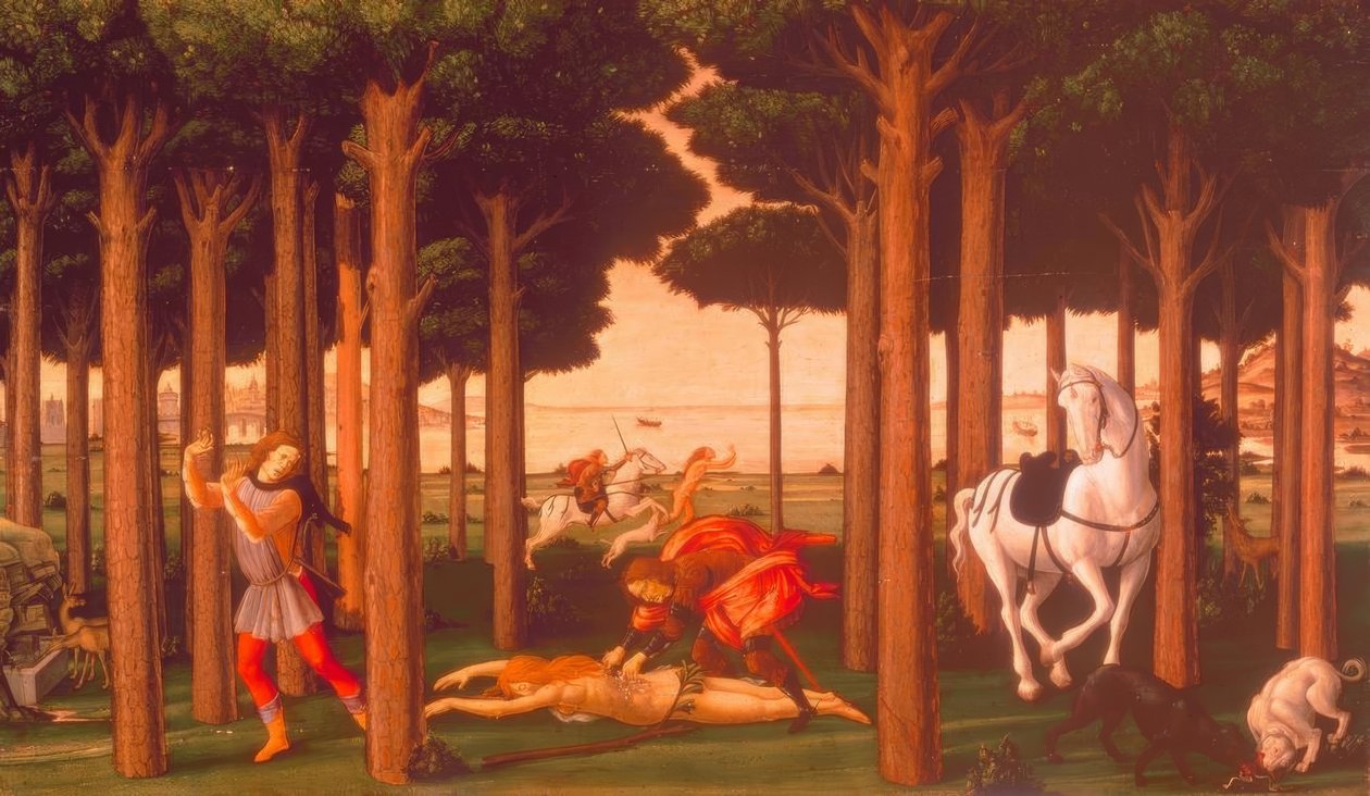 Het verhaal van Nastagio degli Onesti II door Sandro Botticelli