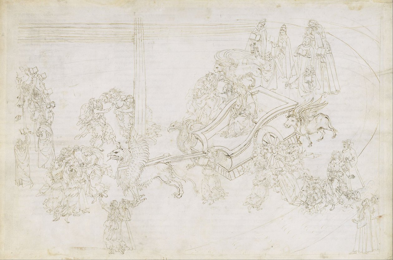 Tekeningen bij Dante’s Goddelijke Komedie (Purgatorio 31) door Sandro Botticelli