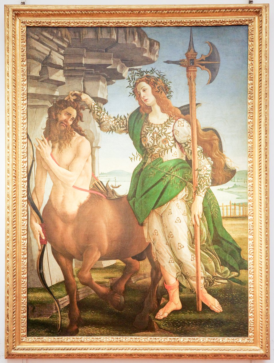 Italiaans: Pallas en de Centaur Pallas en de Centaur door Sandro Botticelli