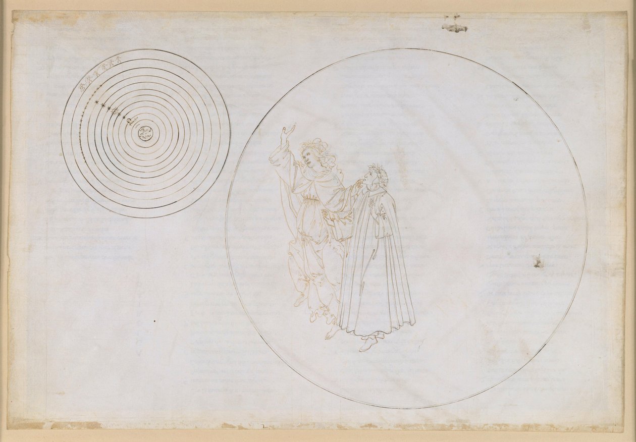 La Divina Commedia, Paradiso II. Beatrice legt Dante het paradijs uit door Sandro Botticelli