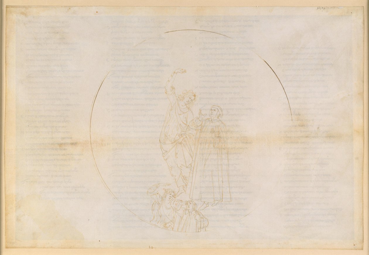 La Divina Commedia, Paradiso XIV. Vierde planeetsfeer (zonnehemel): Salomo vertelt Dante over de verheerlijking van het lichaam na de opstanding; opstijging naar de sfeer van Mars; visioen van Christus door Sandro Botticelli