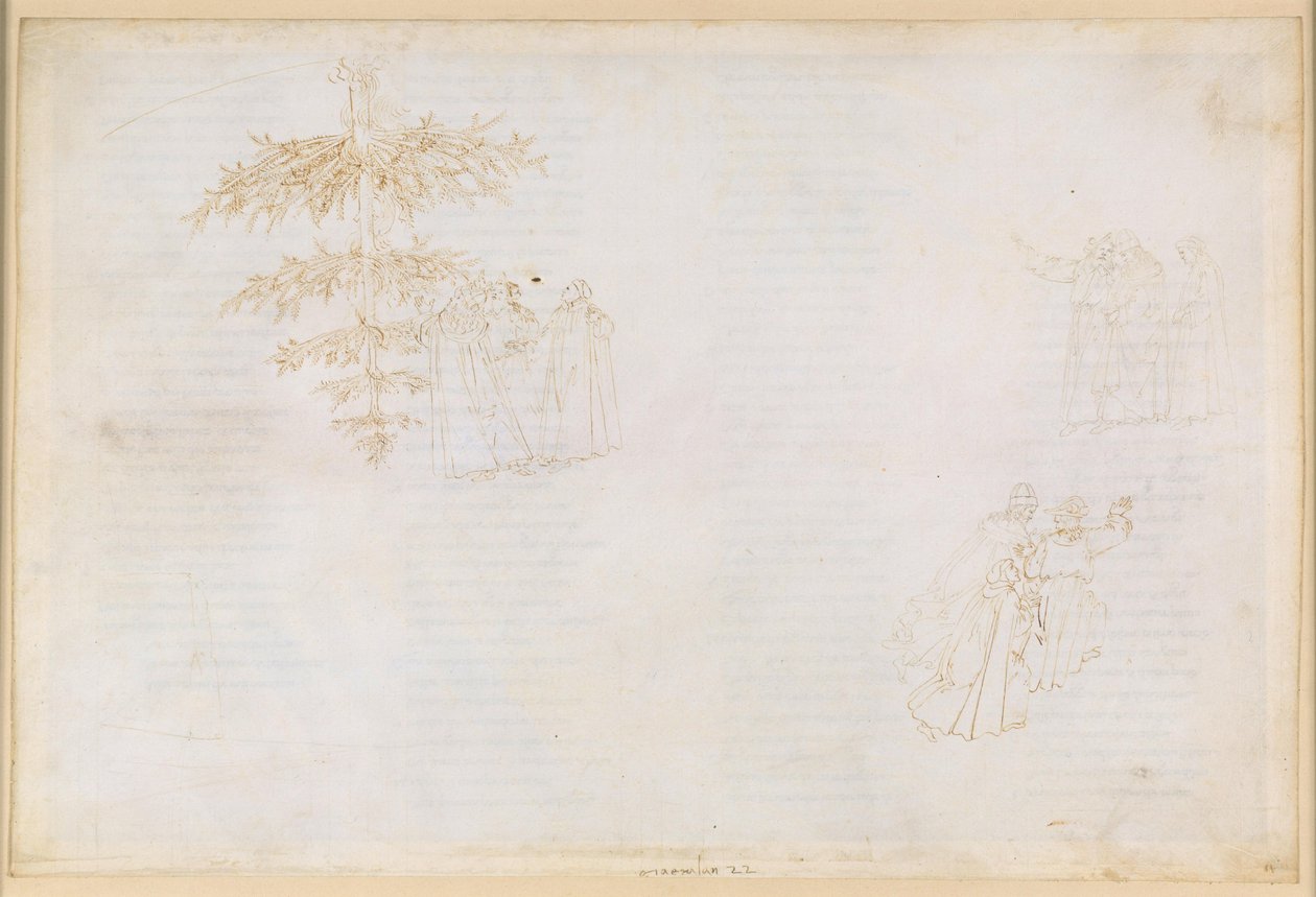 La Divina Commedia, Purgatorio XXII: De beklimming naar de zesde ring van het vagevuur; gesprekken met Statius; de boetedoening van de gulzigaards door Sandro Botticelli