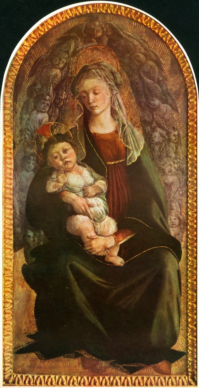 Madonna in glorie met serafijnen door Sandro Botticelli