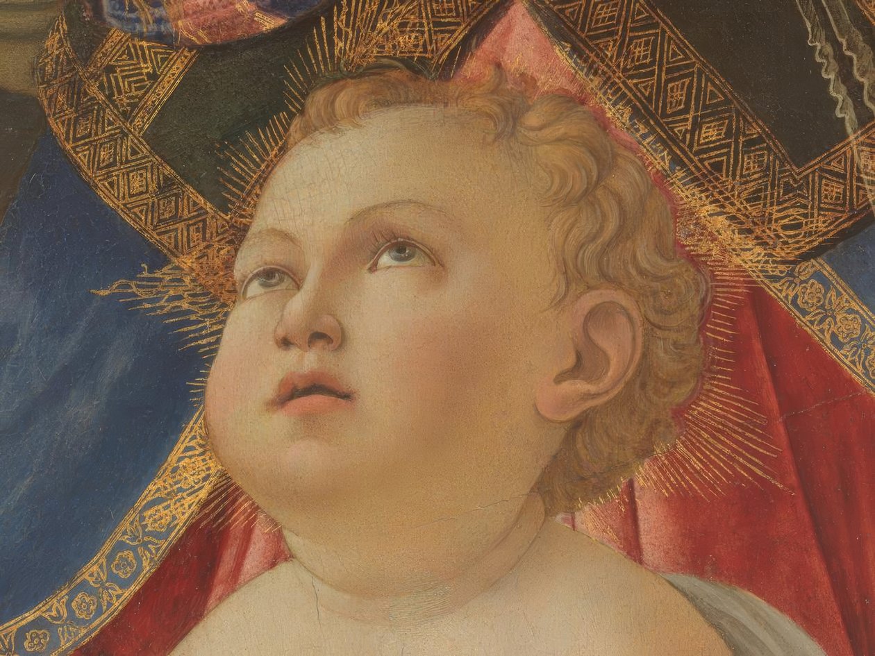 Maria met kind en vijf engelen door Sandro Botticelli