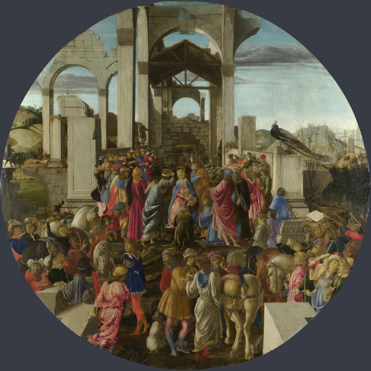 De aanbidding van de koningen, ca. 1470-1475 door Sandro Botticelli