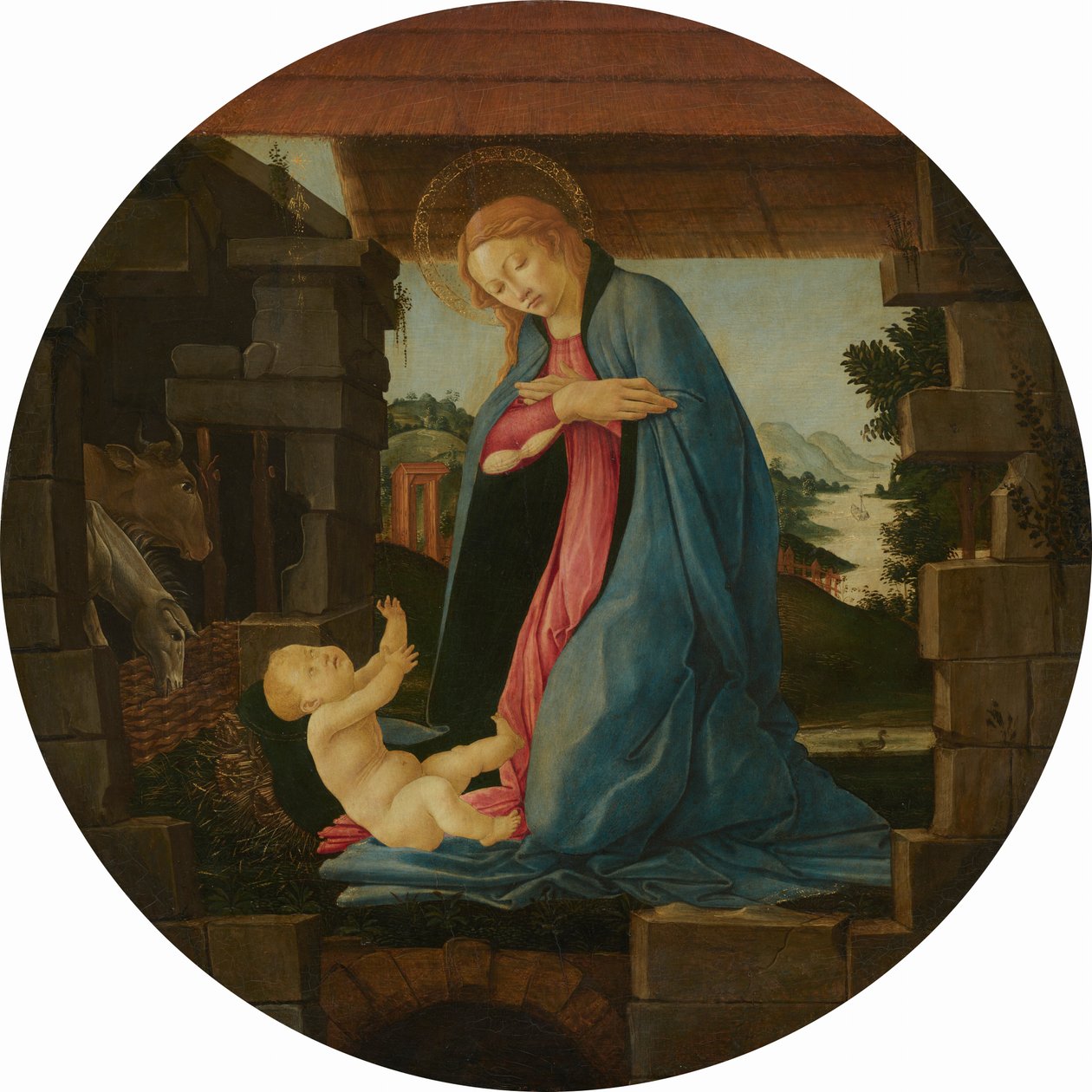 De Maagd die het Kind aanbidt door Sandro Botticelli