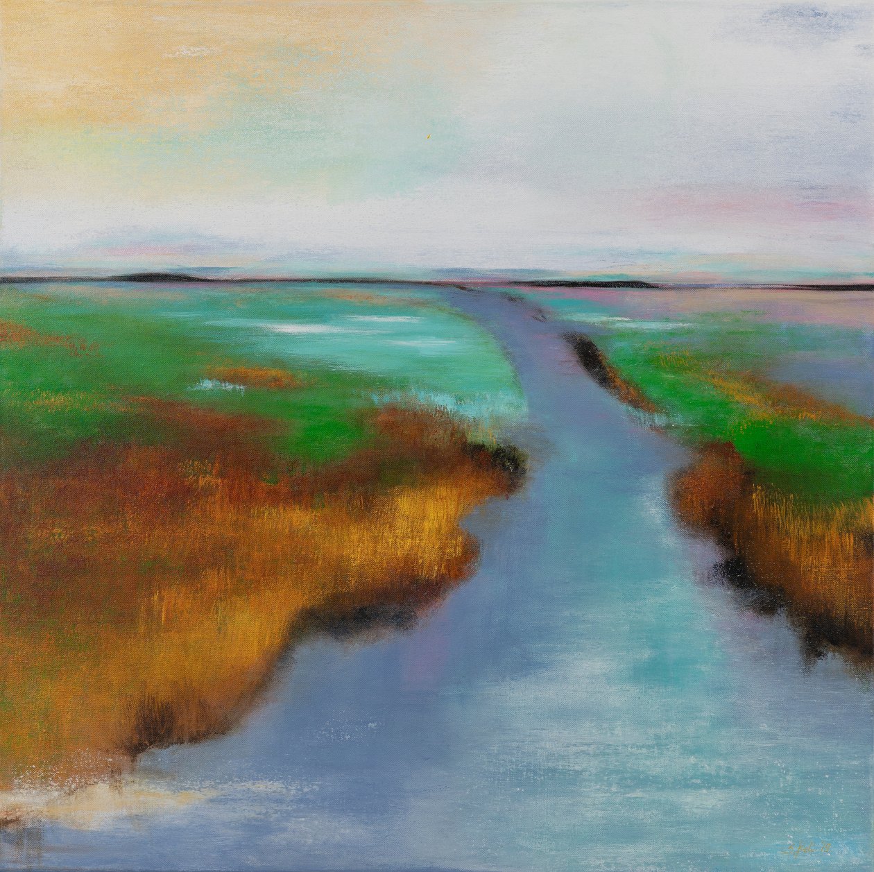 Soul River, 2019 (acrylverf op doek) door Sandy Iseli