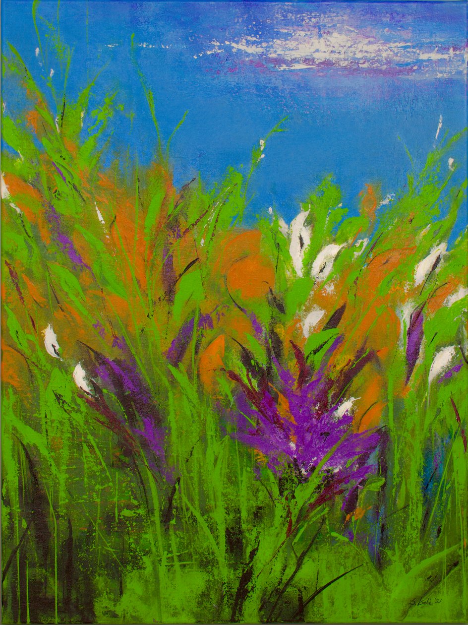 Zomermagie, 2021 (acrylverf op doek) door Sandy Iseli