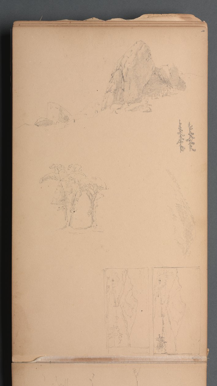 Schetsboek, pagina 09: Bergen en rotsen, 1859 door Sanford Robinson Gifford