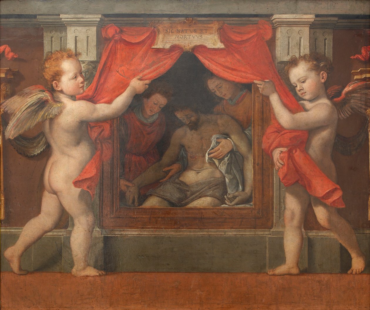 Pietà met twee cherubijnen, ca. 1576 door Santi di Tito